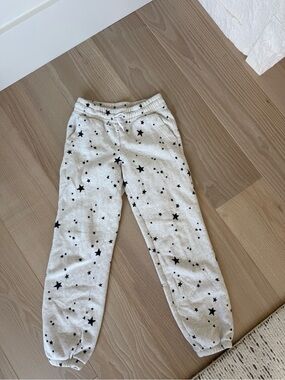 Old Navy Cream Joggers with Black Star Print